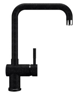 Смеситель для кухни Ulgran Classic U-023-308 с высоким поворотным изливом чёрный